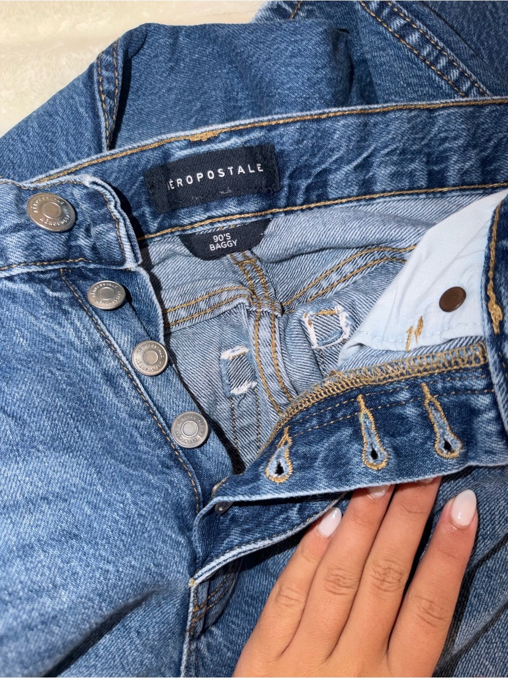Aeropostale Women’s Light Blue Boyfriend Jeans - 90s Baggy